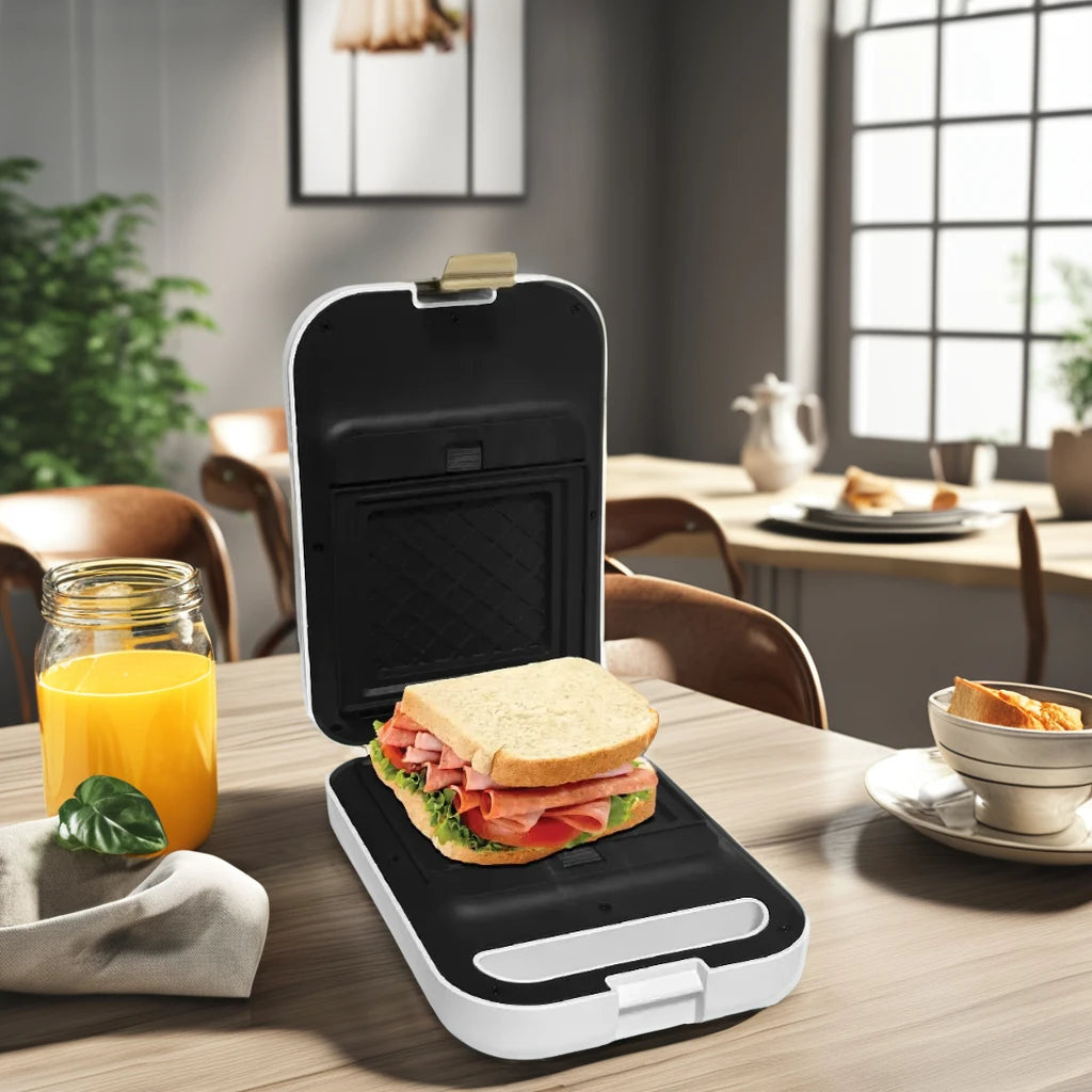Portable 110V Household Electric Detachable Waffle and Sandwich Maker Mini Toaster with Plastic Housing for Breakfast US Plug