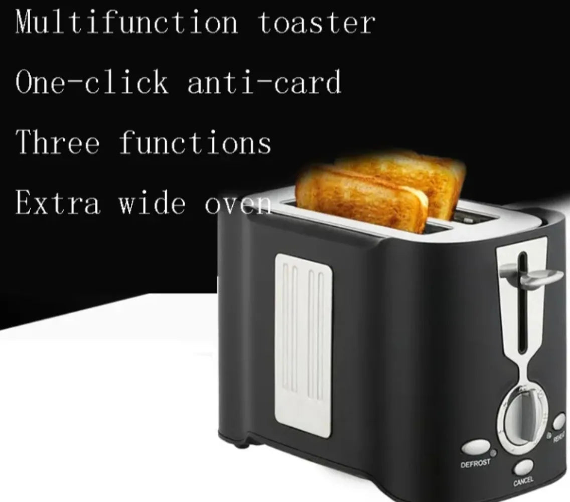 2 Slice Toaster Quick Even Results Wide Slots Fit Any Size Bread Drop Down Crumb Tray Easy Clean Up Stainless Steel for Kitchen